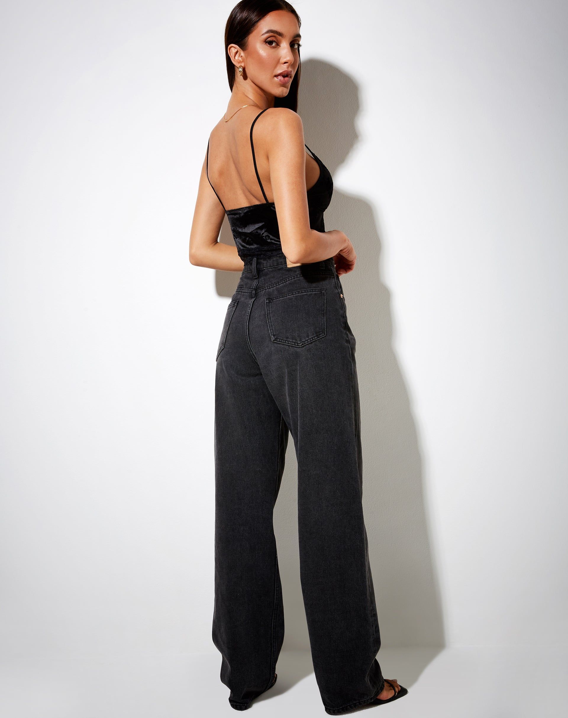 Dyrana Crop Top in Black Rose Flock sold by Motel Rocks product image thumbnail 4