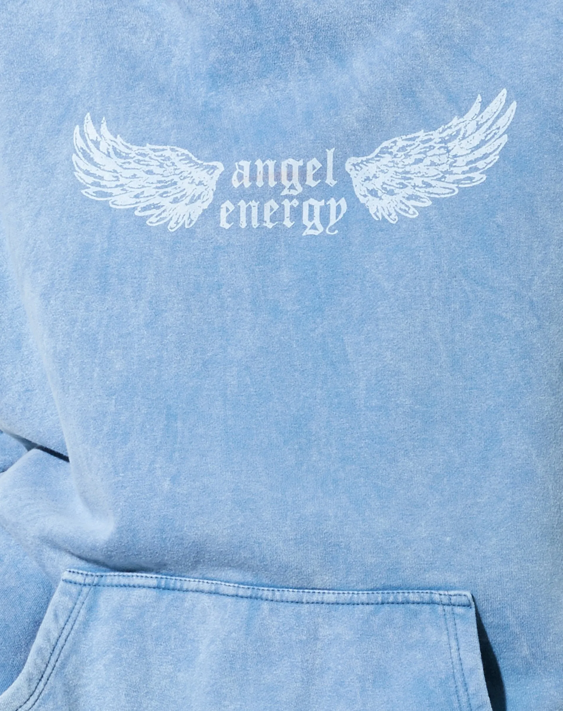 Oversize Hoodie in Washed Blue 'Angel Energy' Wings sold by Motel Rocks product image thumbnail 5