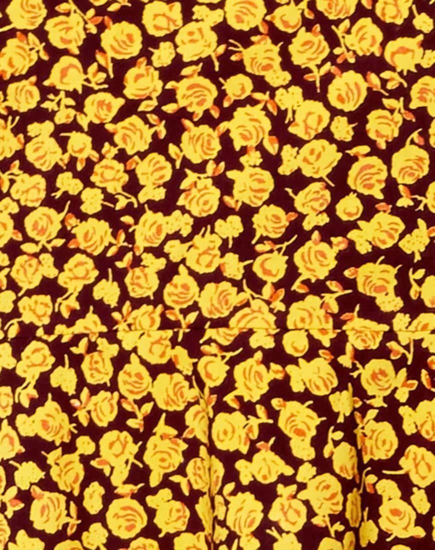 Gaelle Skater Skirt in Ditsy Rose Marigold sold by Motel Rocks product image thumbnail 5