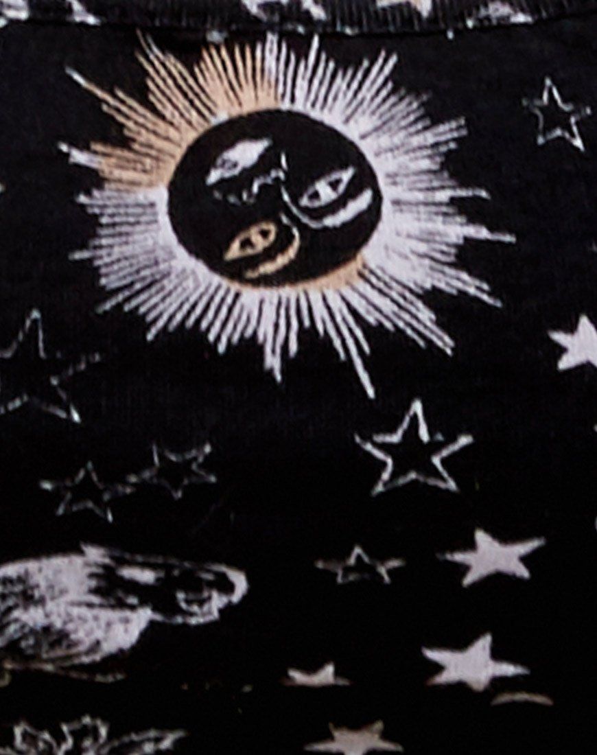 Micro Crop Top in Astro Black sold by Motel Rocks product image thumbnail 5