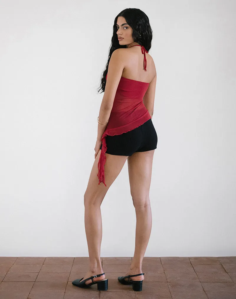 Arabella Halterneck Top in Mesh Cherry sold by Motel Rocks product image thumbnail 3
