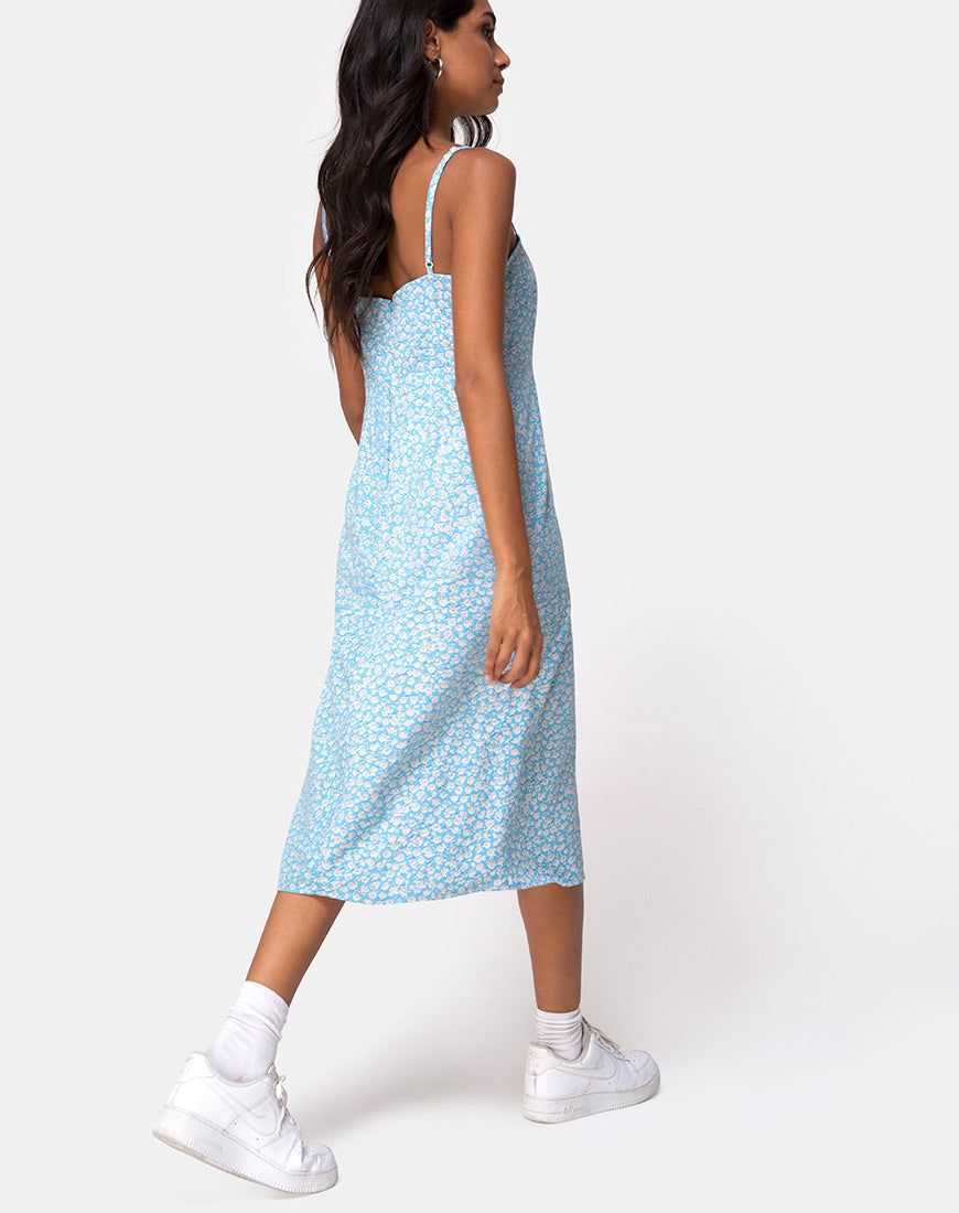 Kaoya Midi Dress in Ditsy Rose Blue sold by Motel Rocks product image thumbnail 2