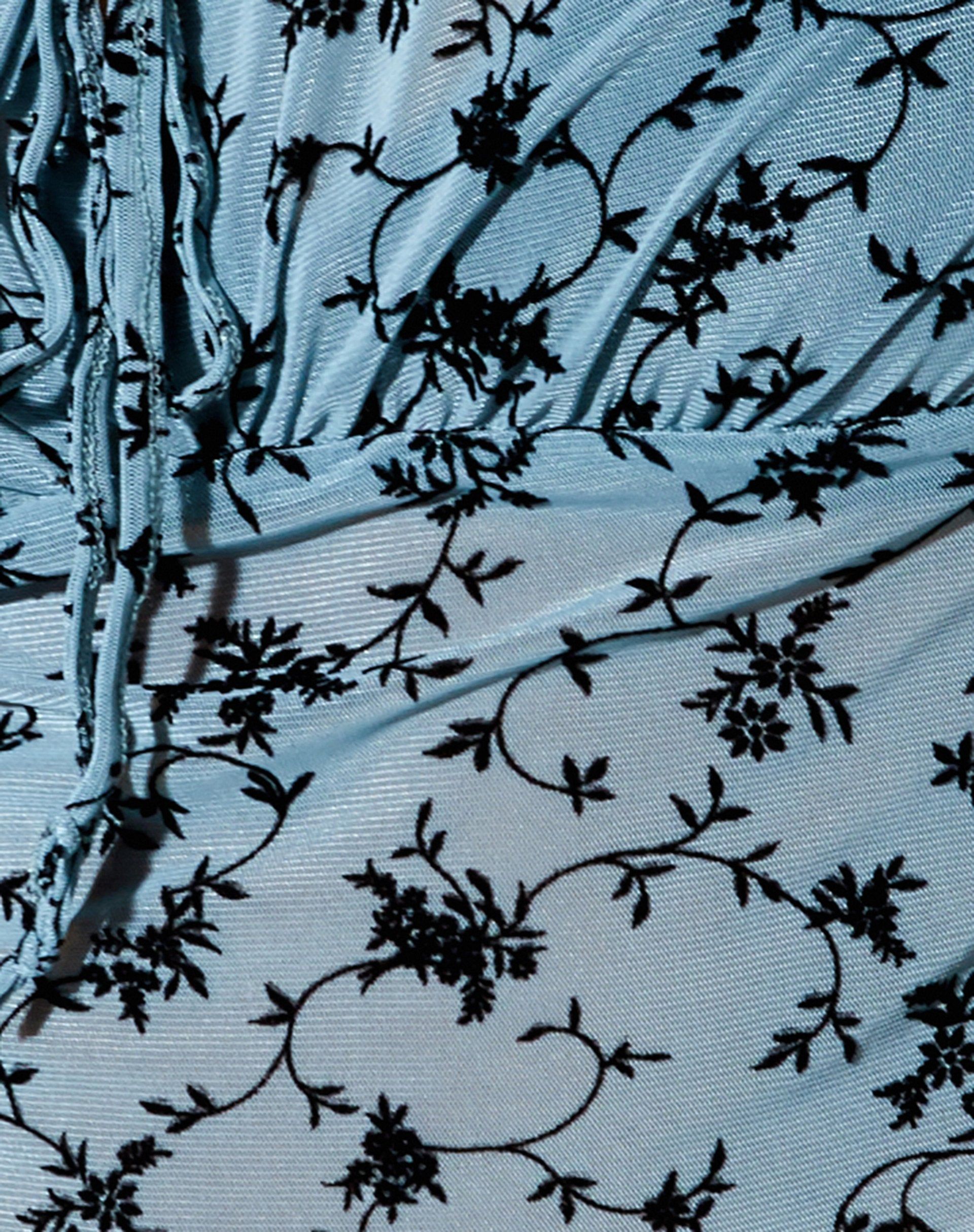 Deyha Crop Top in Love Bloom Grey and Blue Flock sold by Motel Rocks product image thumbnail 5