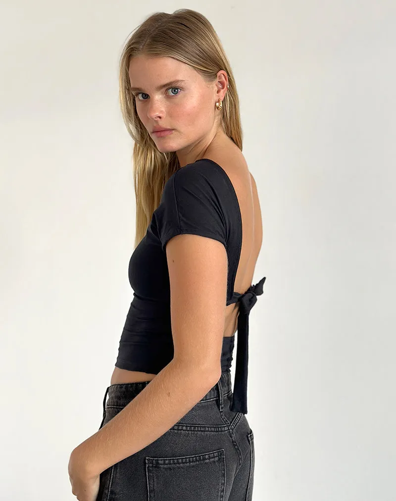 Sipang Tie Back Top in Black sold by Motel Rocks product image thumbnail 3