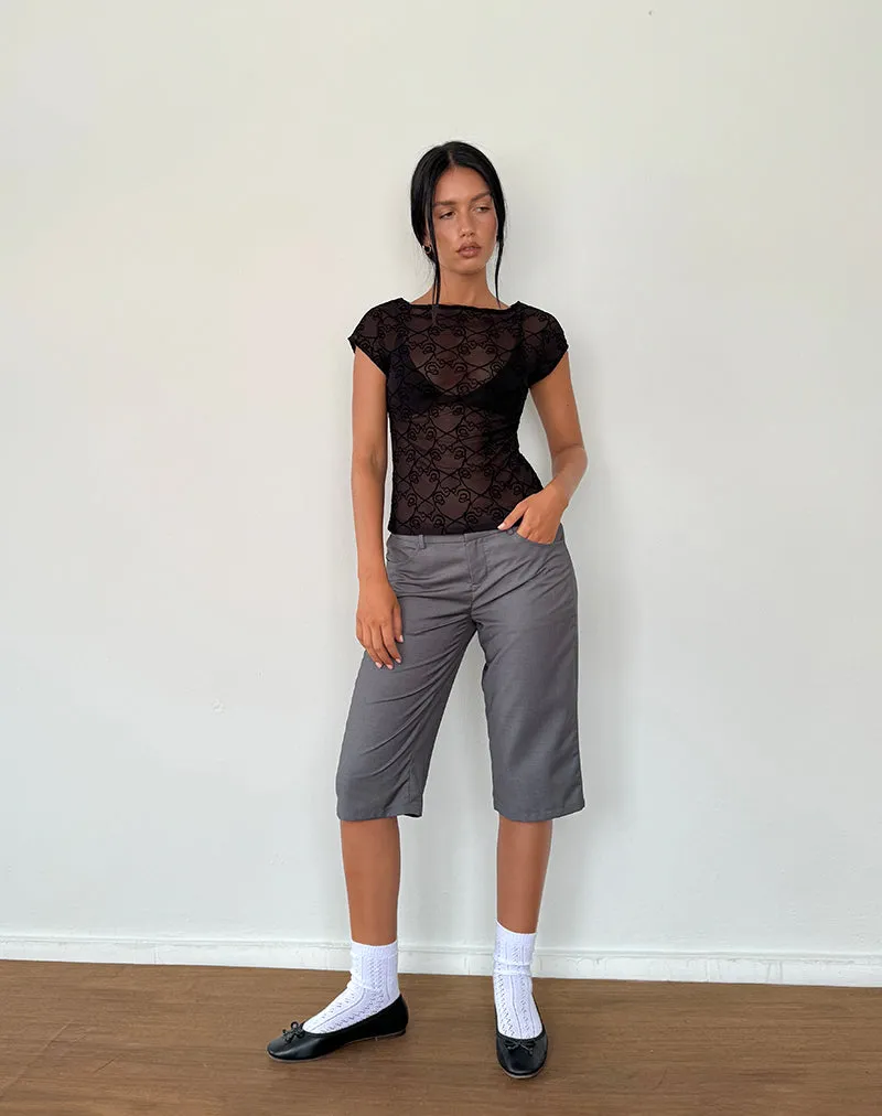 Nova Top in Black Queen of Heart Flock sold by Motel Rocks product image thumbnail 5