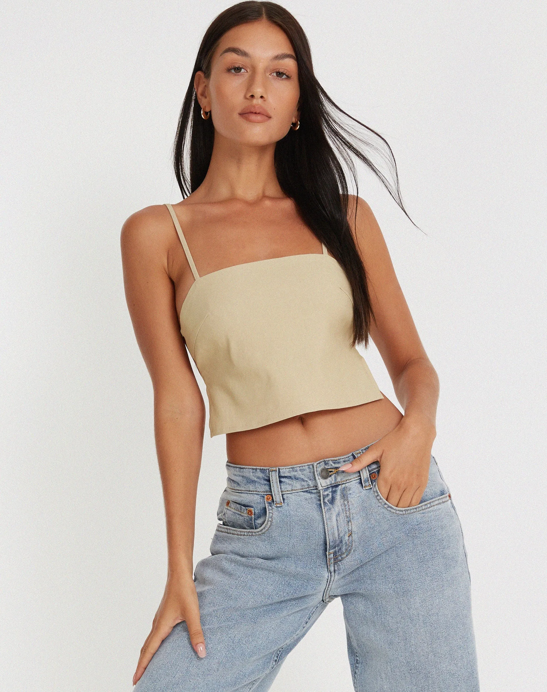 Merita Crop Top in Ecru sold by Motel Rocks product image thumbnail 4