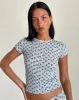 Zagy Tee in Floral Stripe sold by Motel Rocks