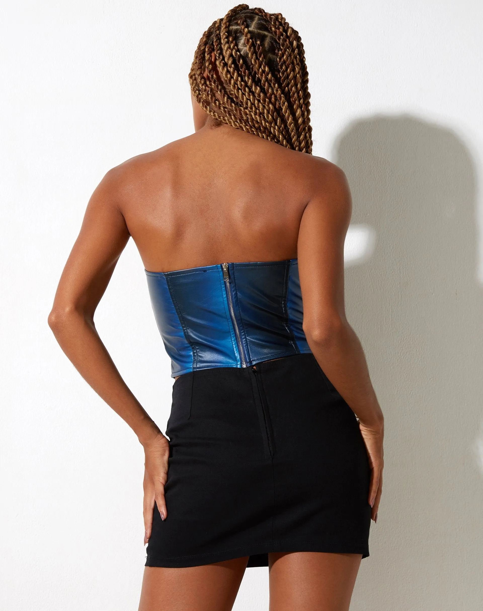 Wija Crop Top in PU Ombre Blue sold by Motel Rocks product image thumbnail 2