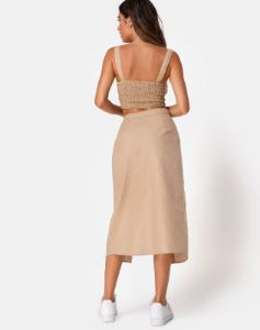 Kaisa Midi Skirt in Taupe sold by Motel Rocks