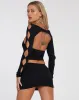 Ghoel Mini Skirt in Black sold by Motel Rocks