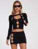 Ghoel Mini Skirt in Black sold by Motel Rocks