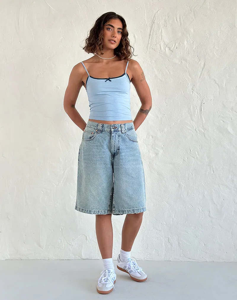 Suna Vest Top in Nantucket Blue with Mineral Blue Trim sold by Motel Rocks product image thumbnail 2