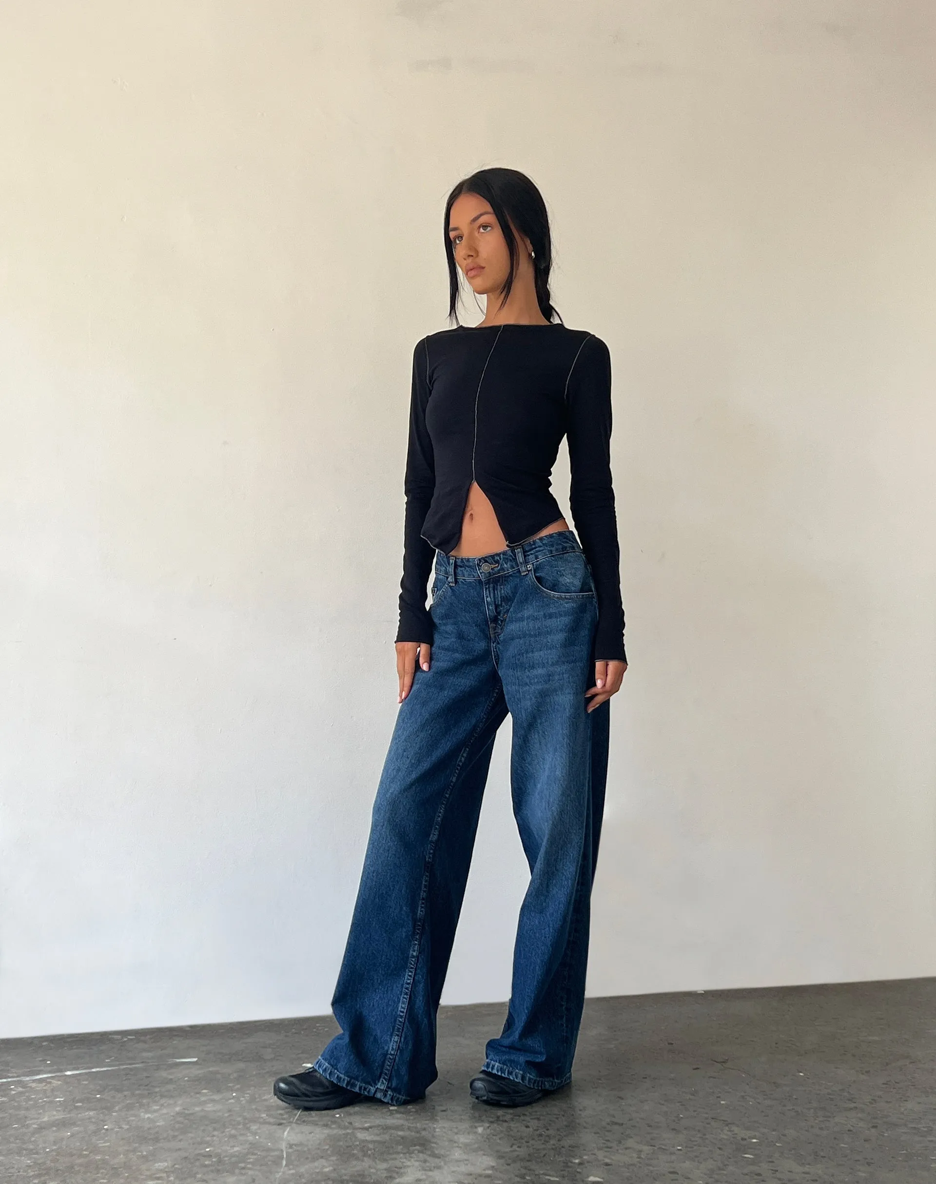 Fenrin Long Sleeve Butterfly Jersey Top in Black sold by Motel Rocks product image thumbnail 2