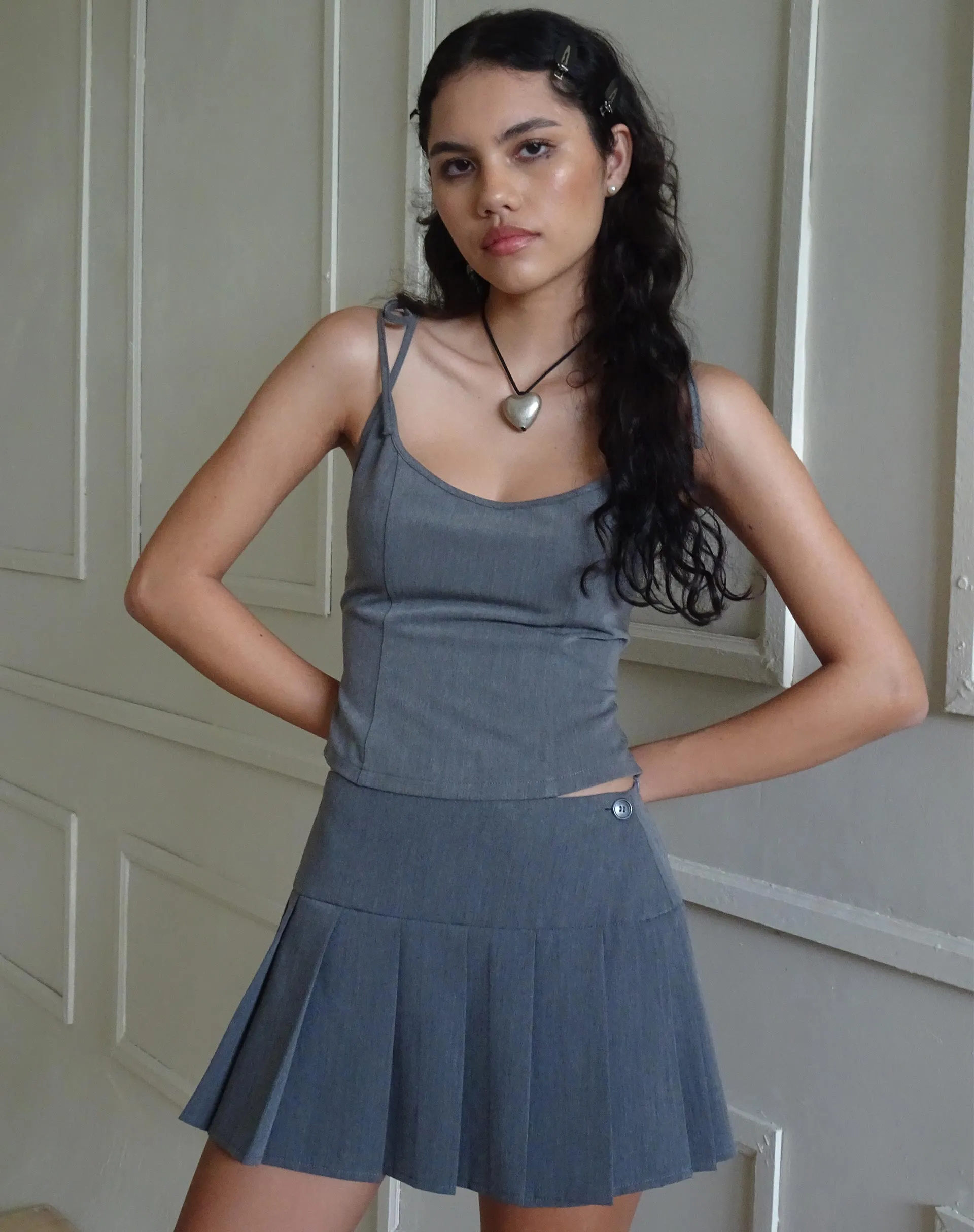Kiona Corset Top in Charcoal sold by Motel Rocks product image thumbnail 2