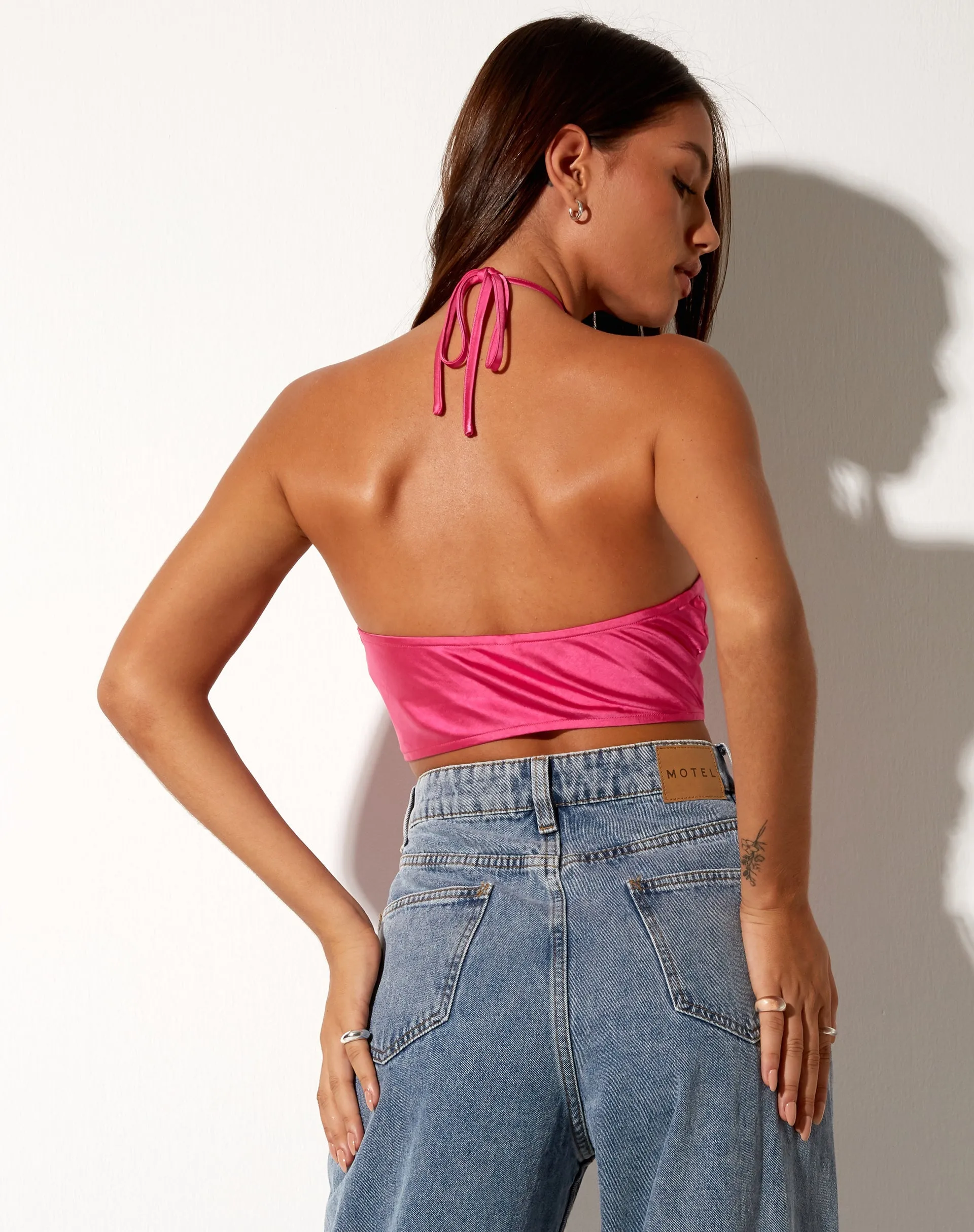 Tevy Top in Satin Pink sold by Motel Rocks product image thumbnail 2