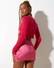 Ima Mini Skirt in Satin Pink sold by Motel Rocks