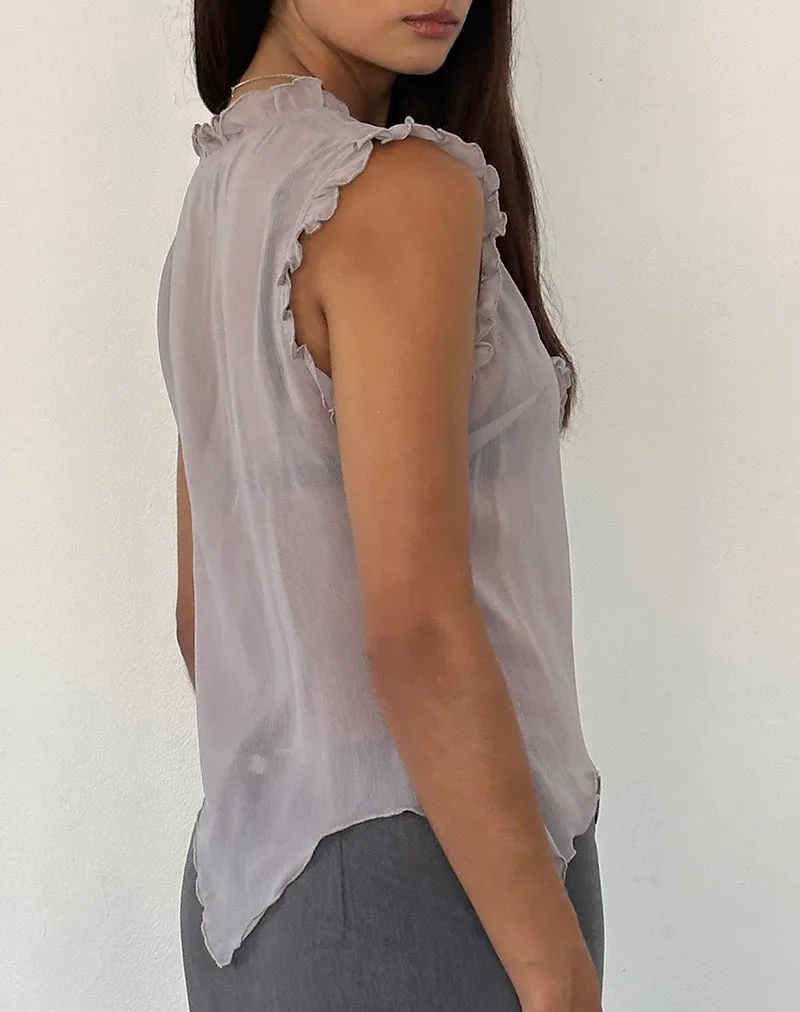 Rosalinda Top in Chiffon Lilac Grey sold by Motel Rocks product image thumbnail 5