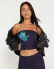 Shae Mesh Bandeau Top in Navy Flower sold by Motel Rocks