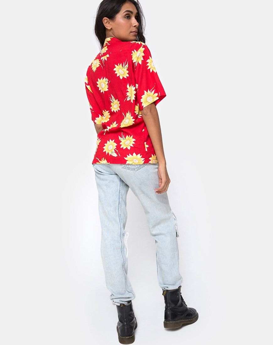 Hawaiian Shirt in Sunny Days Red sold by Motel Rocks product image thumbnail 4