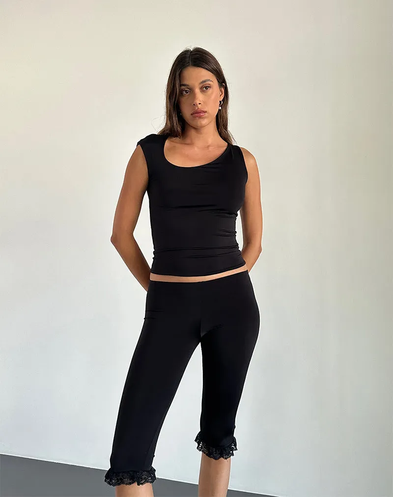 Marcie Asymmetric Top in Slinky Black sold by Motel Rocks product image thumbnail 3