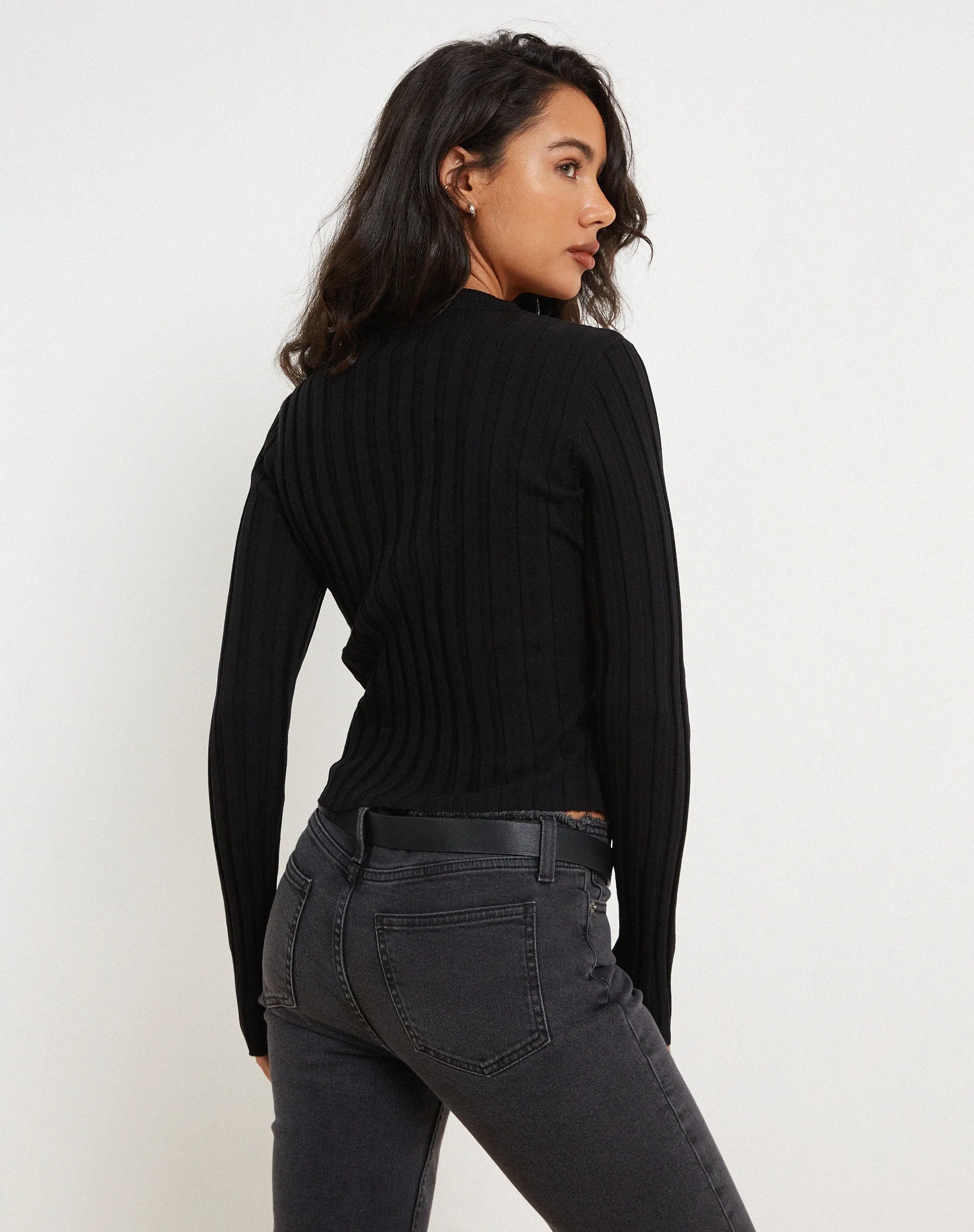 Belen Long Sleeve Top in Black sold by Motel Rocks product image thumbnail 3