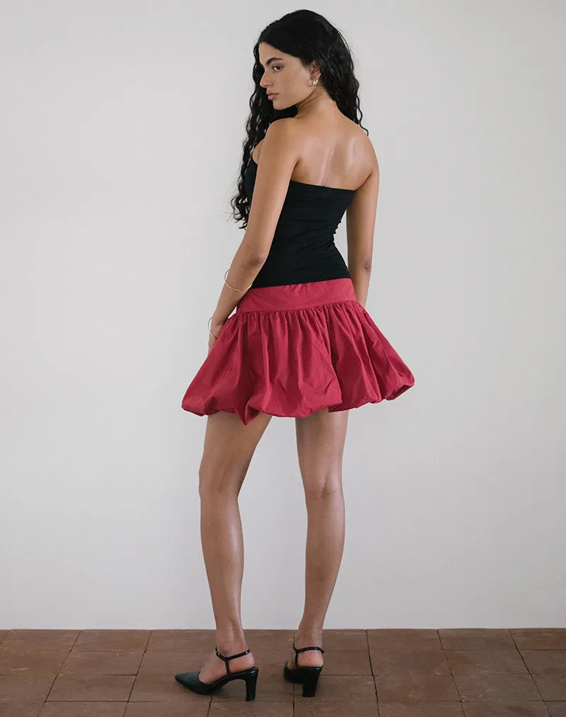 Kiyowo Puffball Mini Skirt in Adrenaline Red sold by Motel Rocks product image thumbnail 5