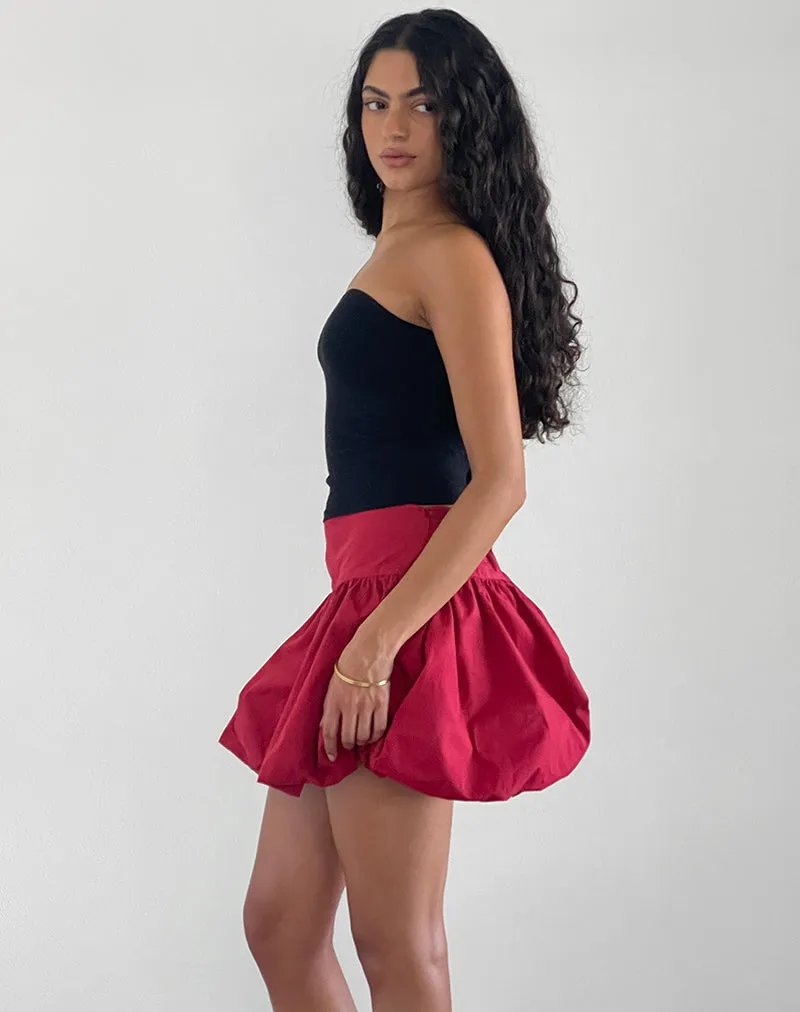 Kiyowo Puffball Mini Skirt in Adrenaline Red sold by Motel Rocks product image thumbnail 2