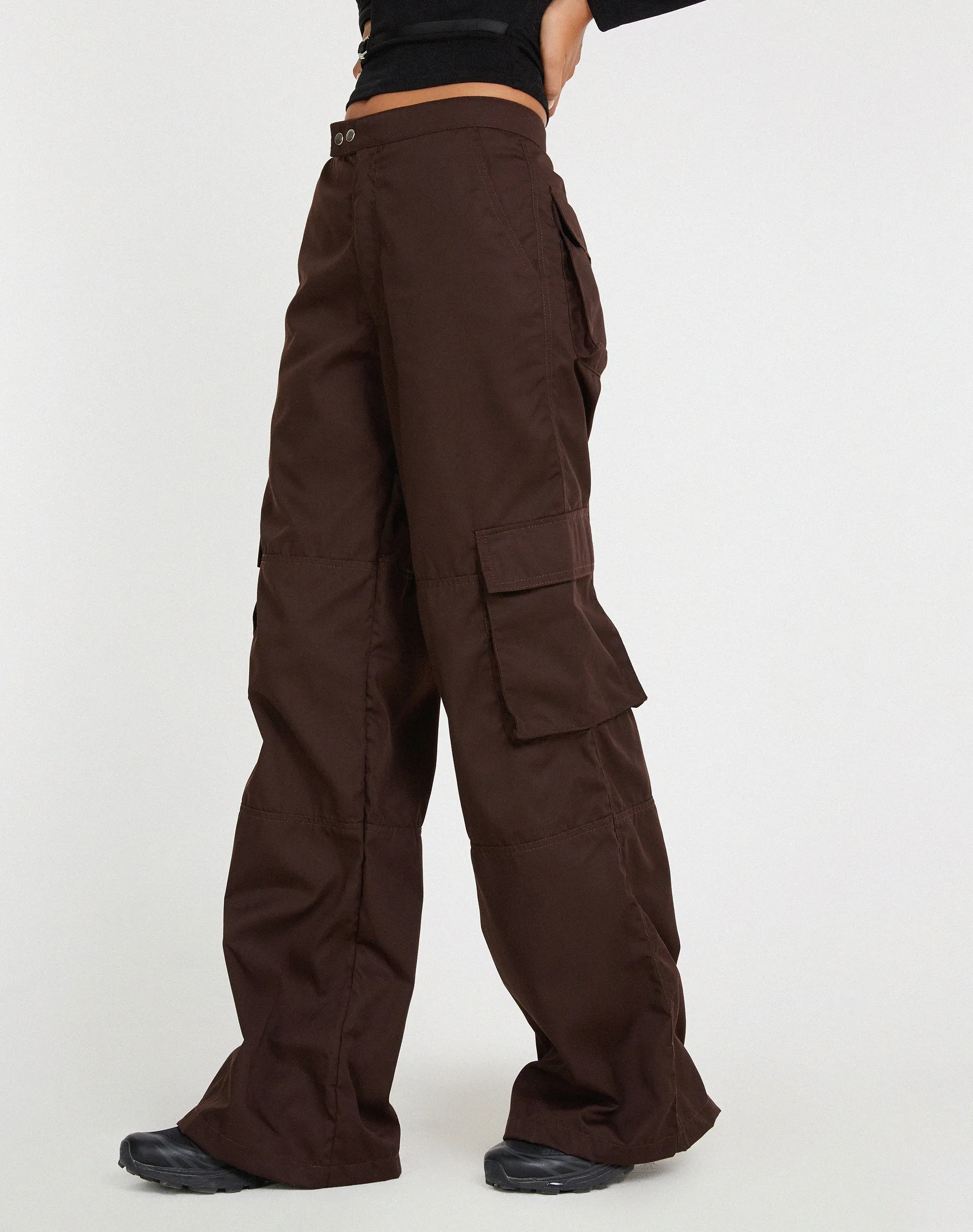 Saul Cargo Trouser in Dark Brown sold by Motel Rocks