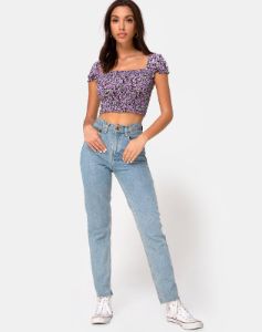 Elso Crop Top in Lilac Blossom sold by Motel Rocks