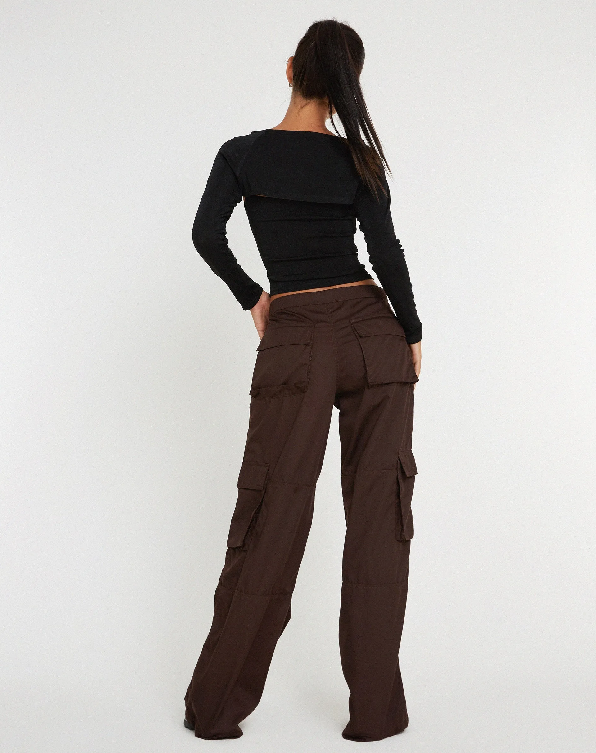 Saul Cargo Trouser in Dark Brown sold by Motel Rocks product image thumbnail 3