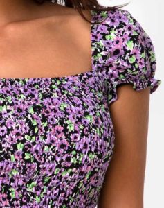 Elso Crop Top in Lilac Blossom sold by Motel Rocks
