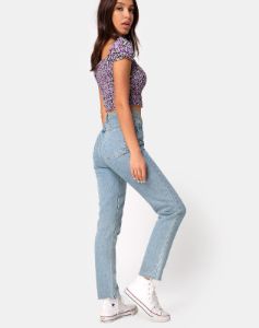 Elso Crop Top in Lilac Blossom sold by Motel Rocks