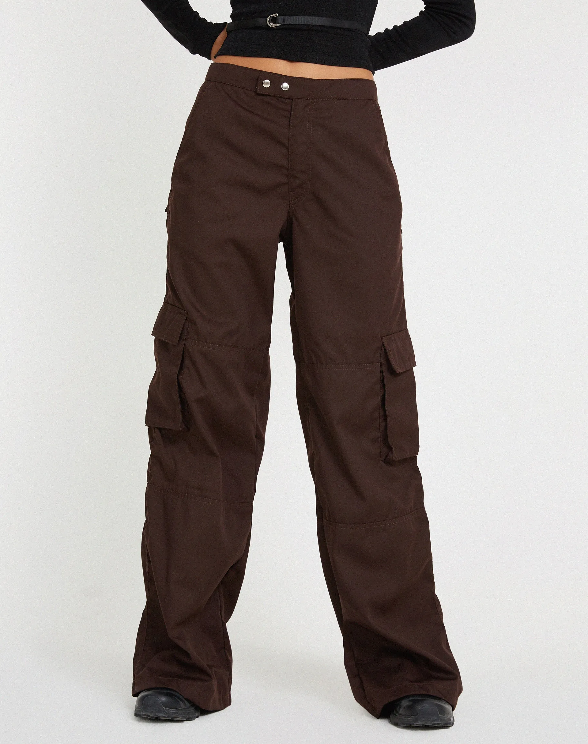 Saul Cargo Trouser in Dark Brown sold by Motel Rocks product image thumbnail 4