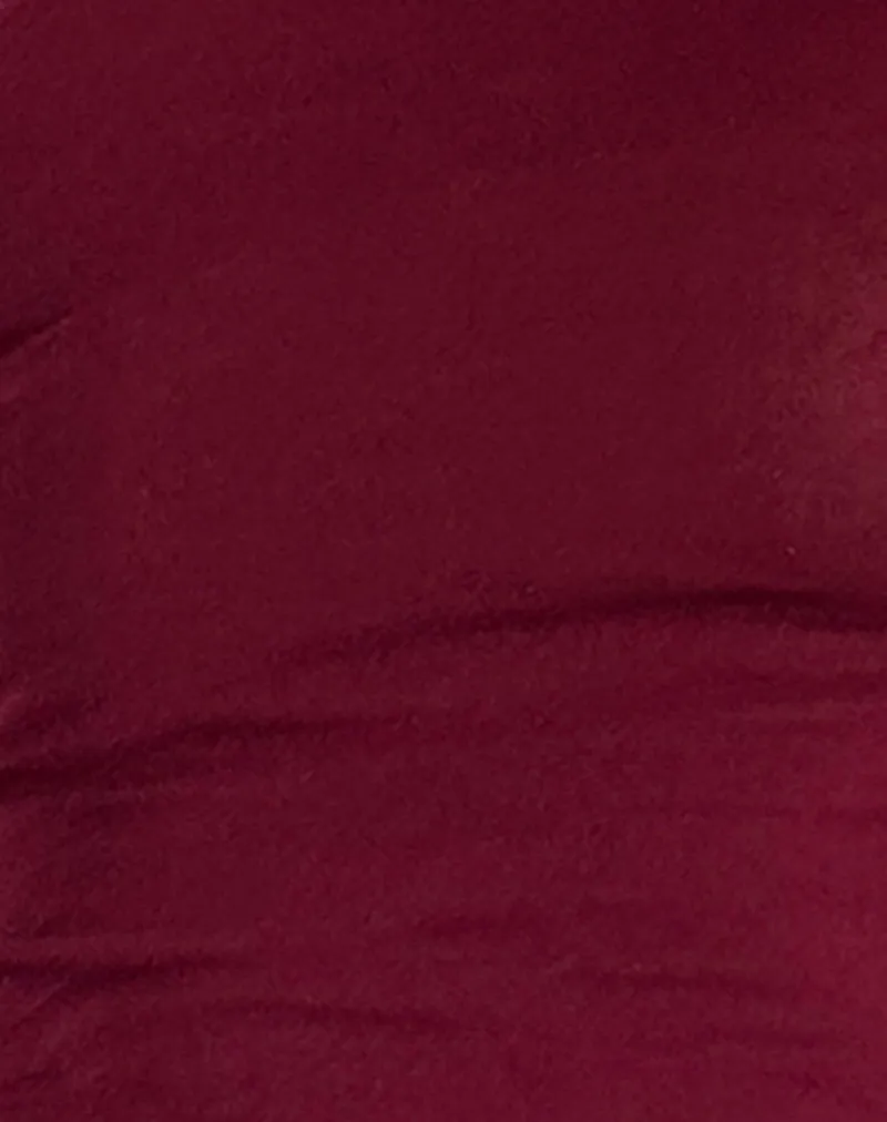Gavya Bardot Long Sleeve Top in Burgundy sold by Motel Rocks product image thumbnail 5