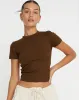 Surtie Crop Top in Cocoa sold by Motel Rocks