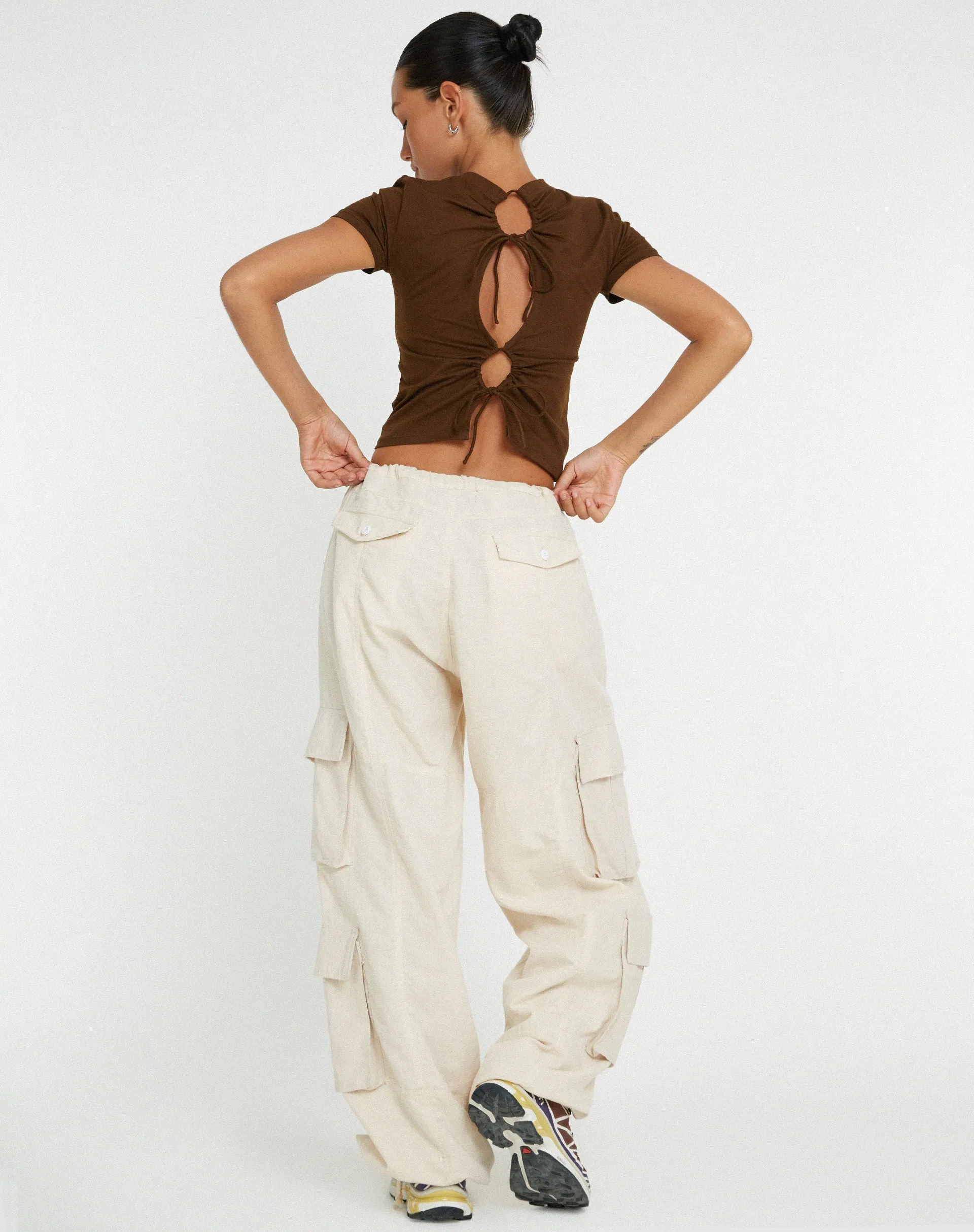 Surtie Crop Top in Cocoa sold by Motel Rocks product image thumbnail 4