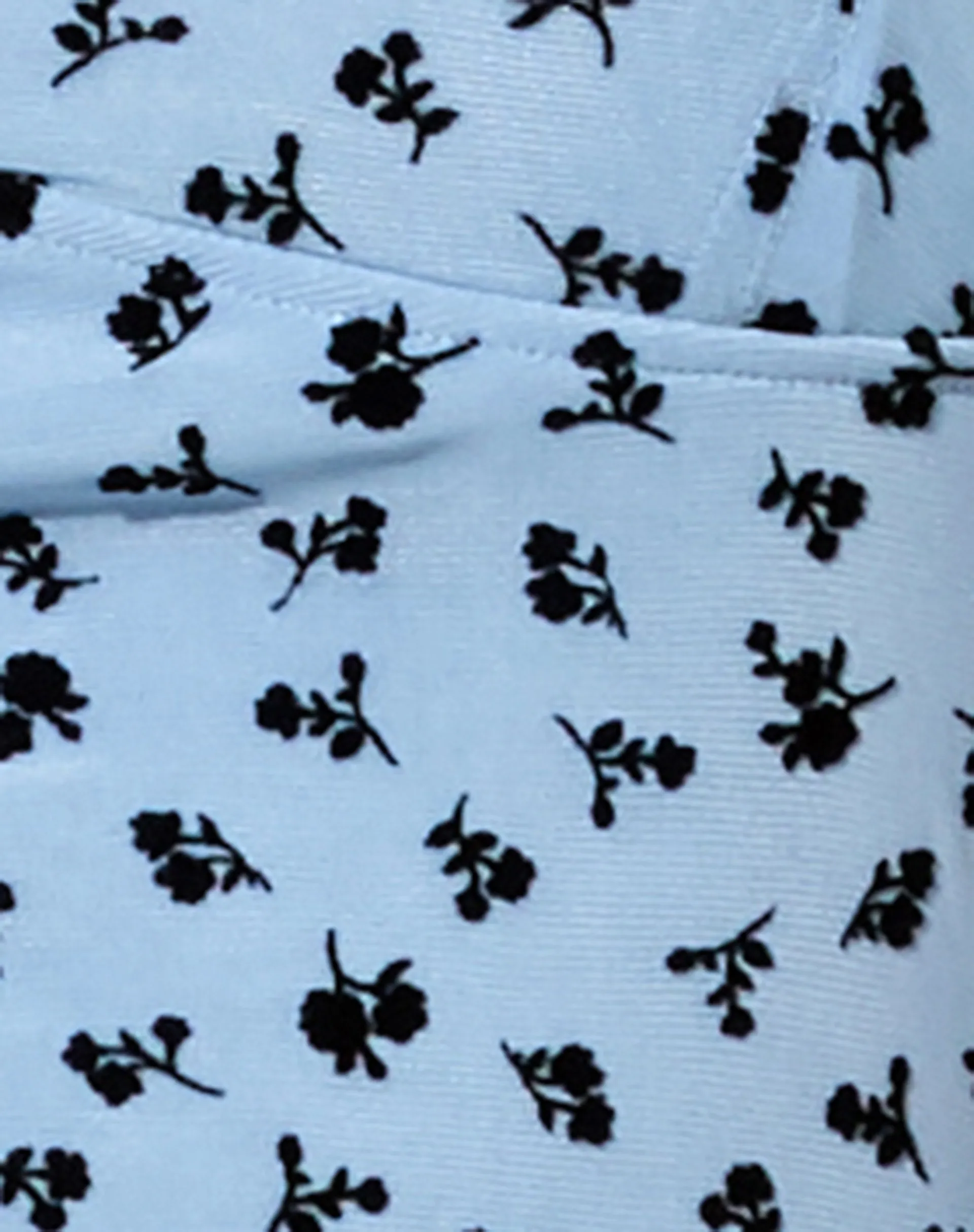 Cotina Midi Dress in Blue Flower Buds Black Flock sold by Motel Rocks product image thumbnail 5