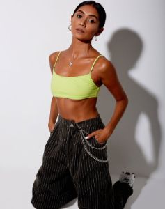 Micro Crop Top in Lime sold by Motel Rocks