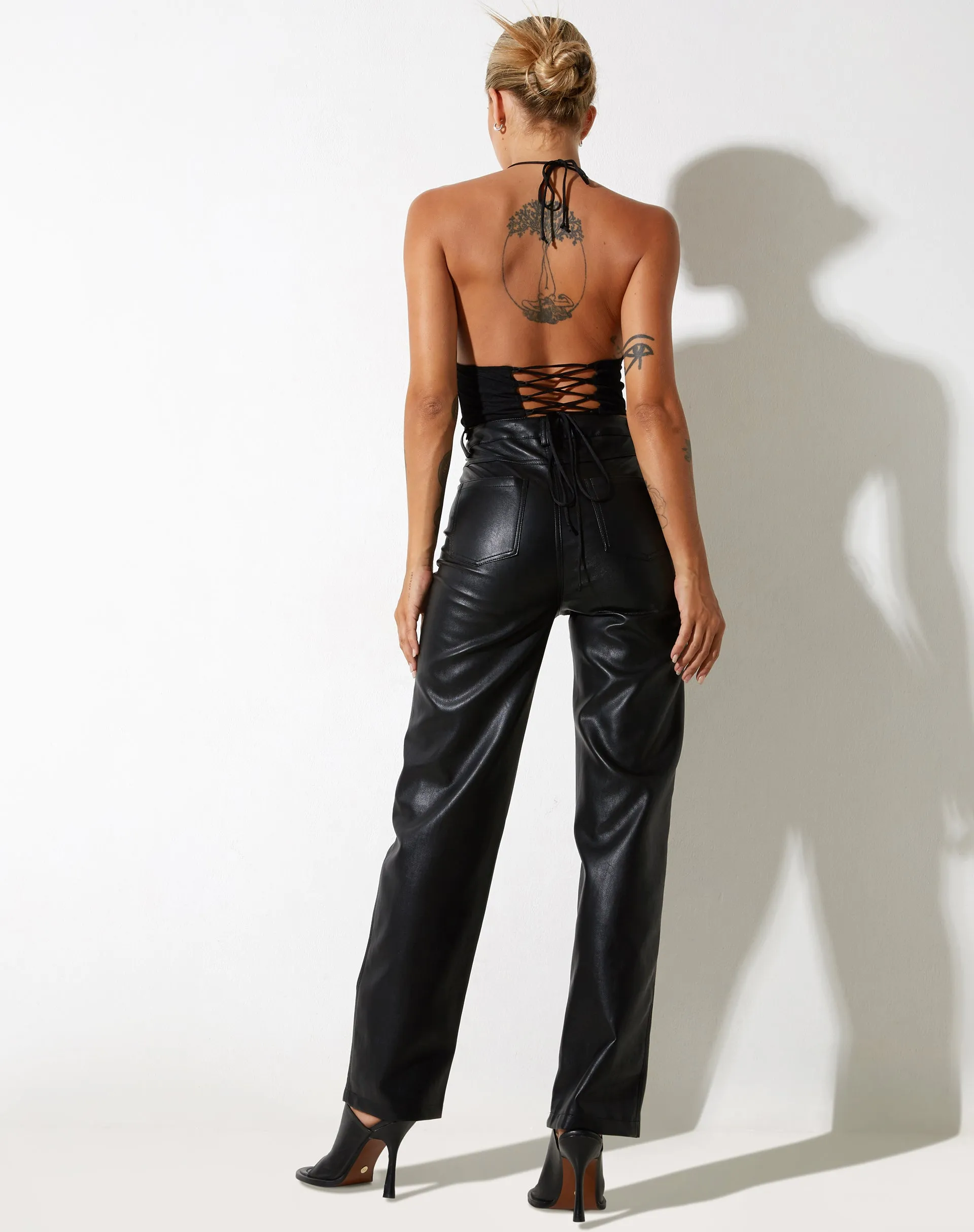 Salet Crop Top in Mesh Black sold by Motel Rocks product image thumbnail 4