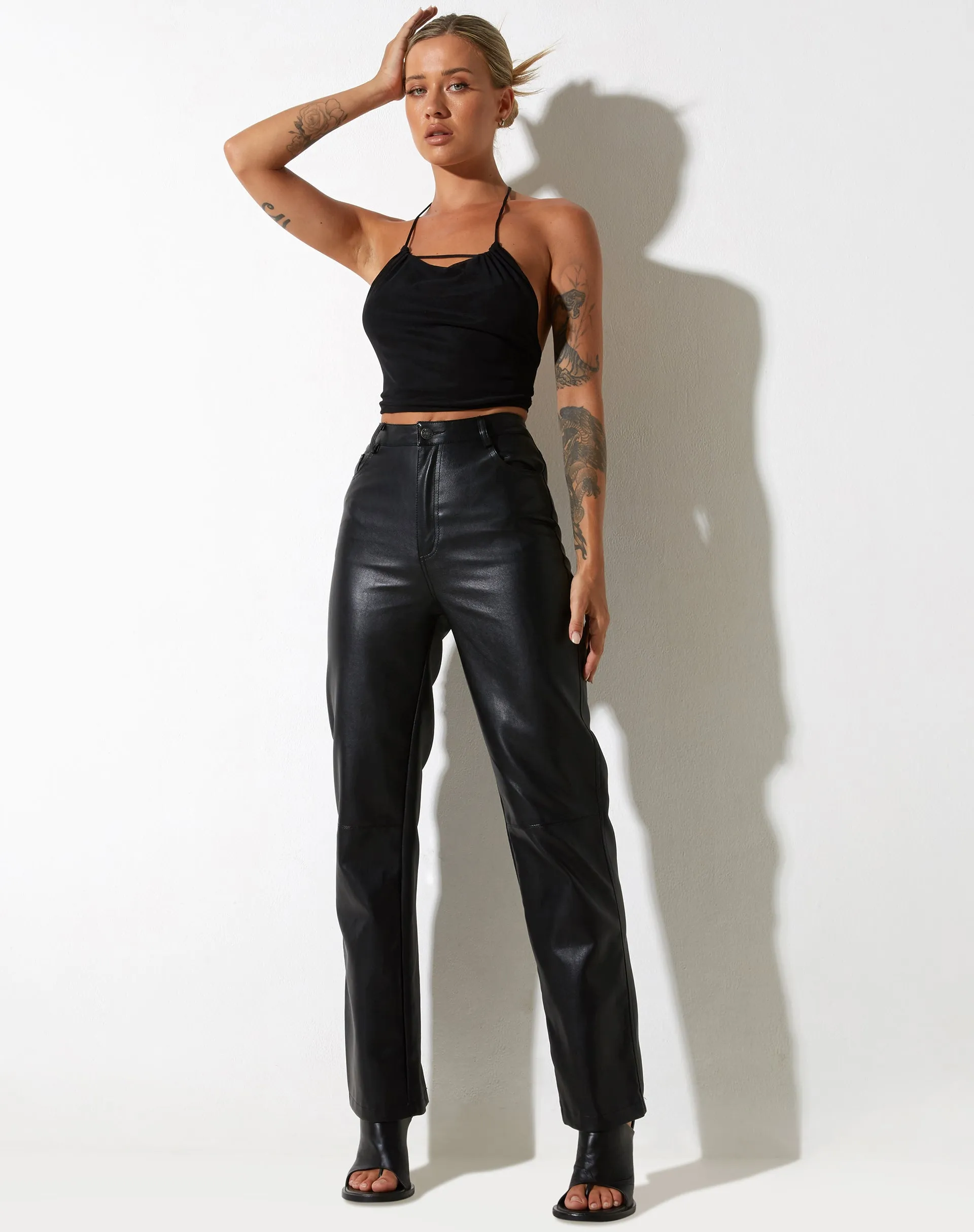 Salet Crop Top in Mesh Black sold by Motel Rocks product image thumbnail 2