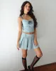 Carini Rosette Detail Cami Top in Blue sold by Motel Rocks