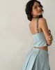 Carini Rosette Detail Cami Top in Blue sold by Motel Rocks