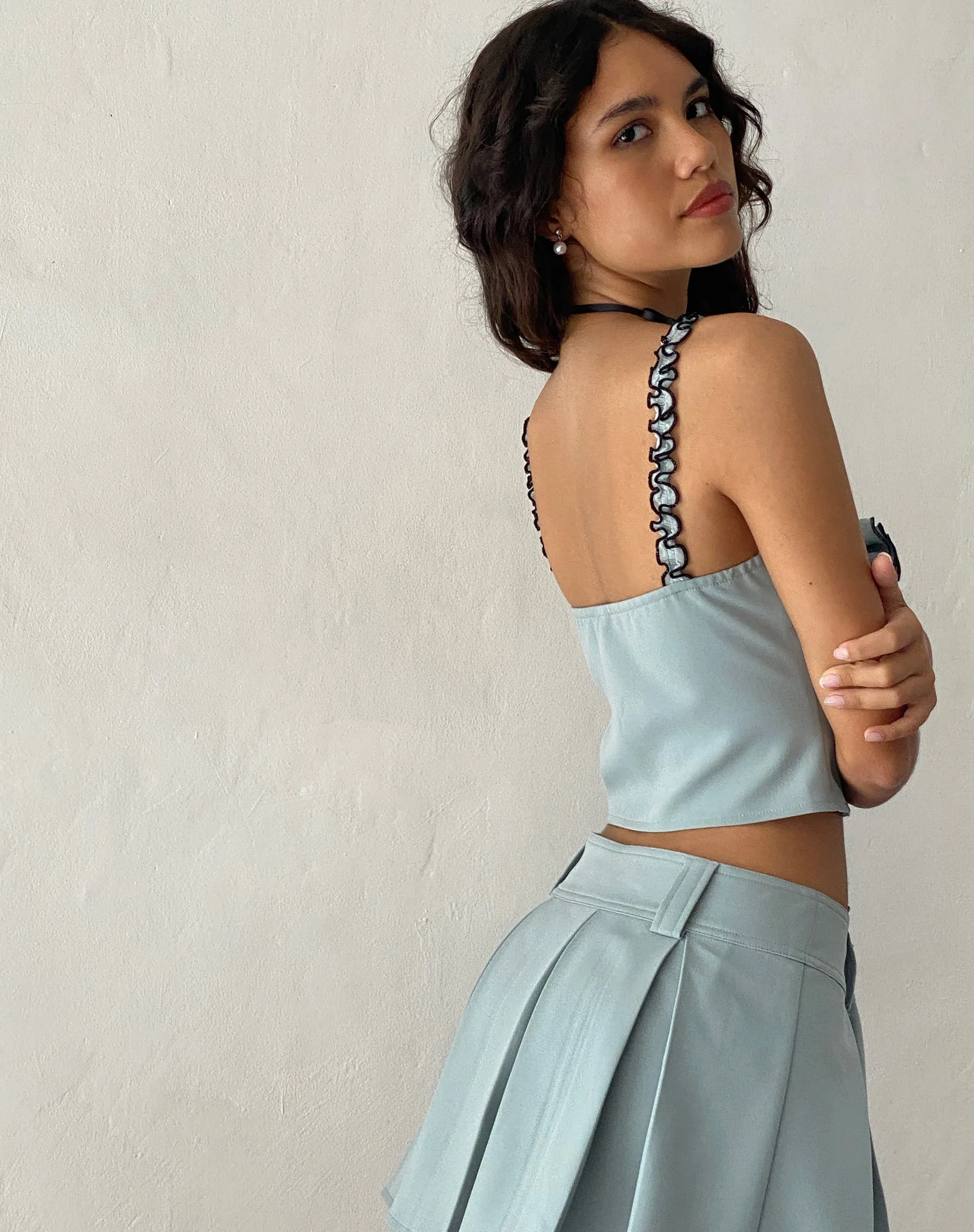 Carini Rosette Detail Cami Top in Blue sold by Motel Rocks product image thumbnail 5