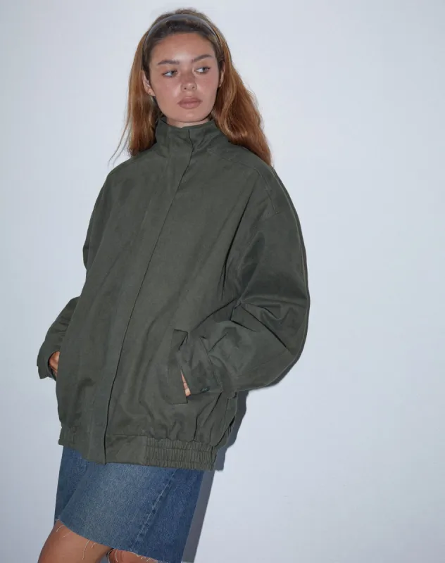 Cavine Bomber Jacket in Burnt Olive sold by Motel Rocks