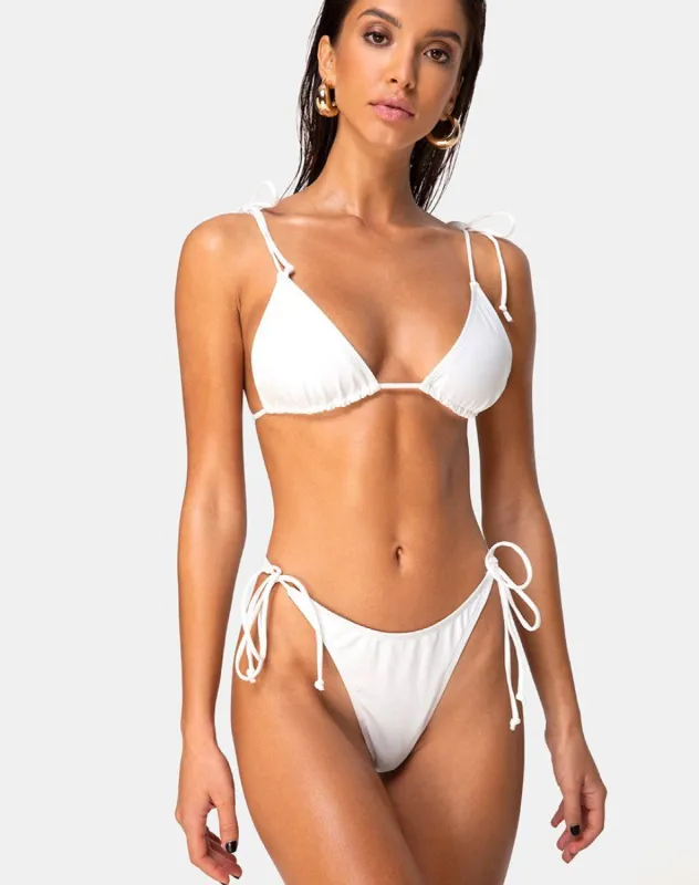 Varella Bikini Bottom in Ivory sold by Motel Rocks