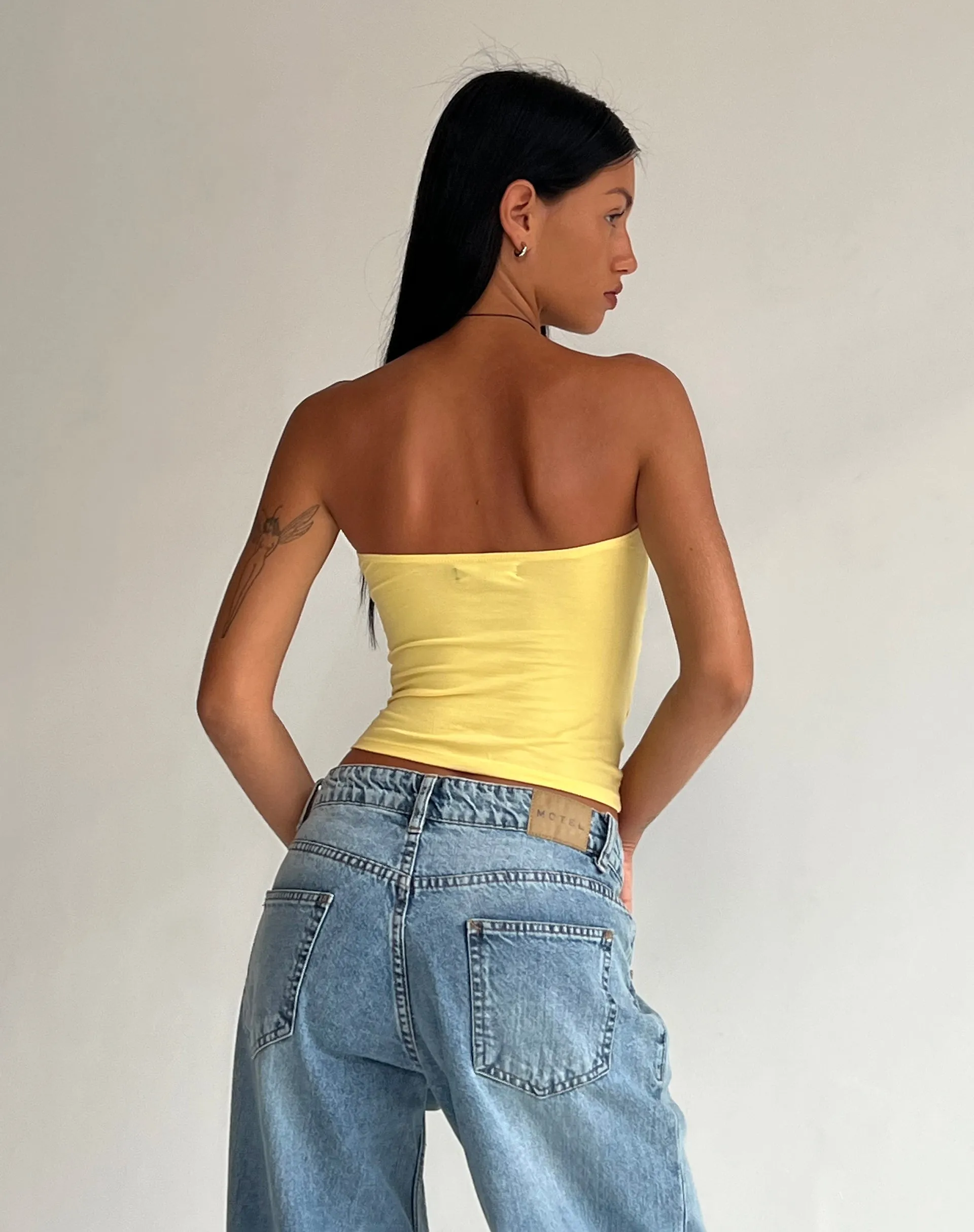 Dayu Bandeau Crop Top in Lemonade sold by Motel Rocks product image thumbnail 2