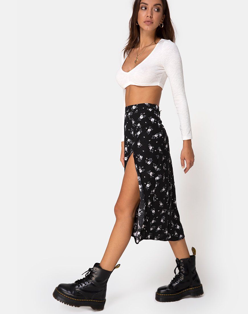 Saika Midi Skirt in Dark Tulip sold by Motel Rocks product image thumbnail 2