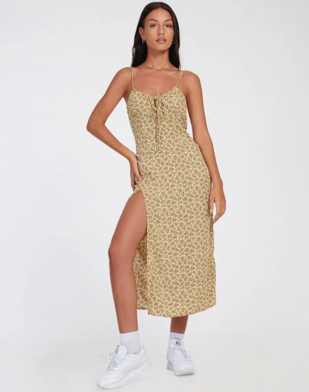Cypress Midi Dress in Washed Ditsy sold by Motel Rocks