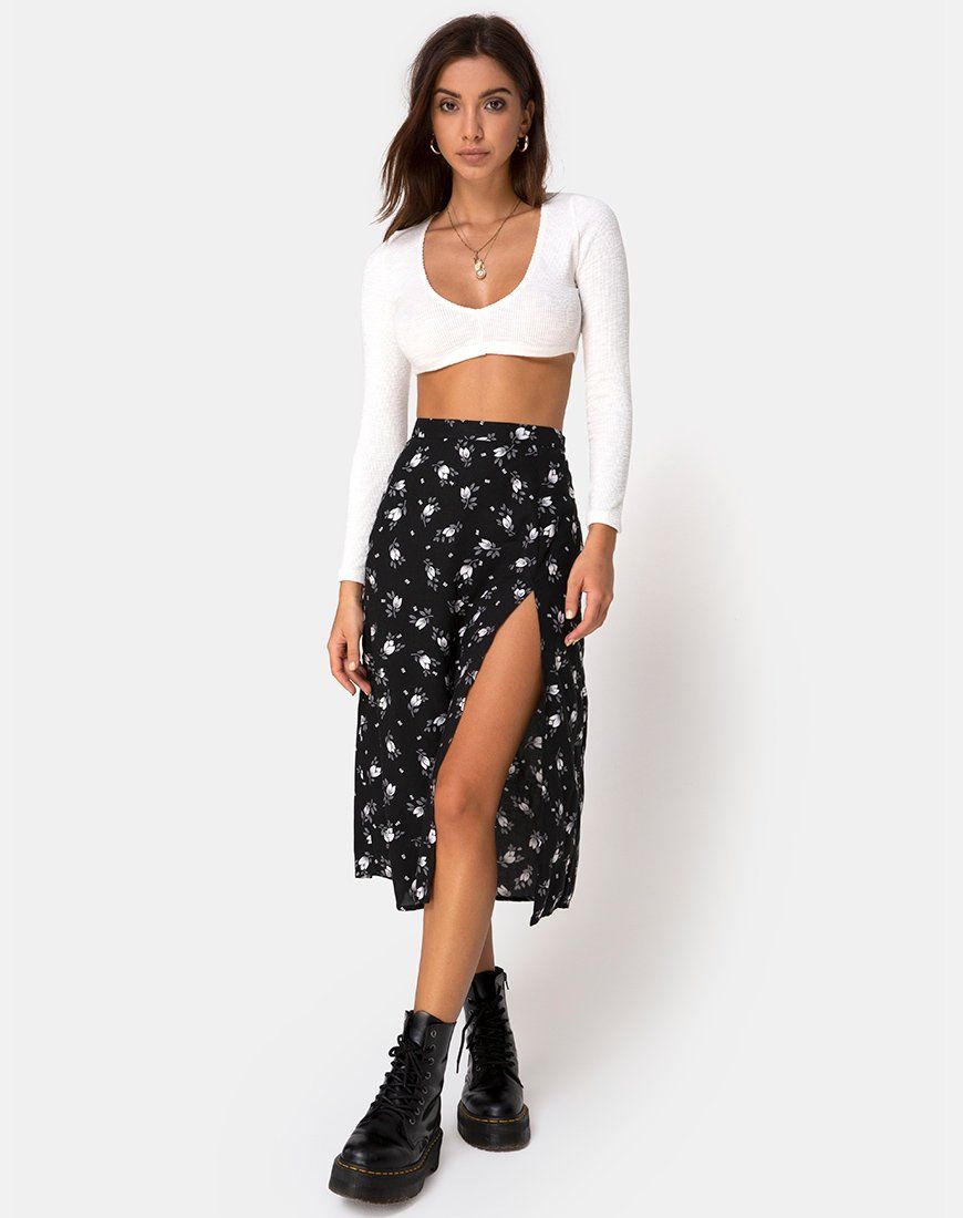 Saika Midi Skirt in Dark Tulip sold by Motel Rocks product image thumbnail 4