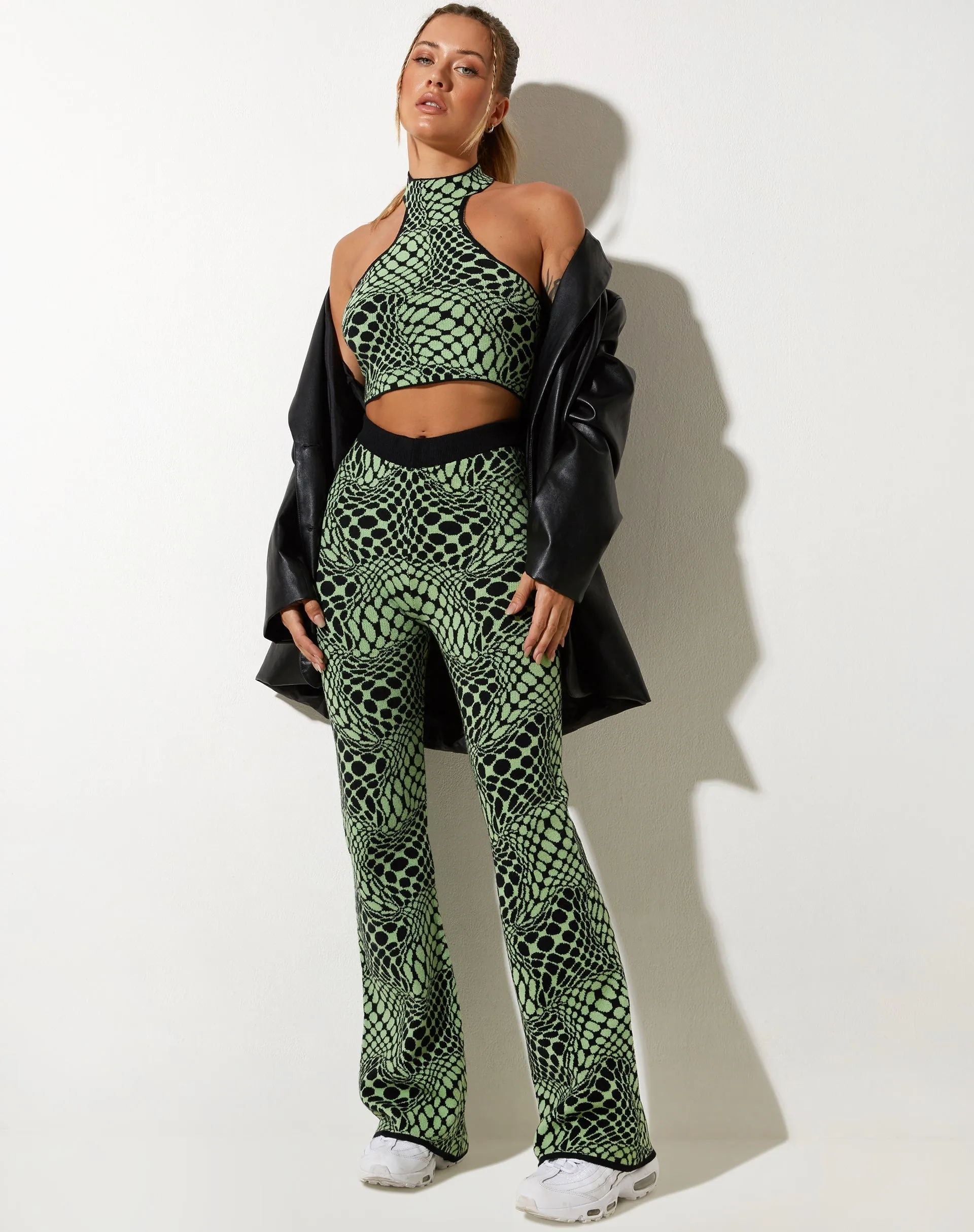 Molisa Crop Top in Geo Polka Arcadian Green sold by Motel Rocks product image thumbnail 4